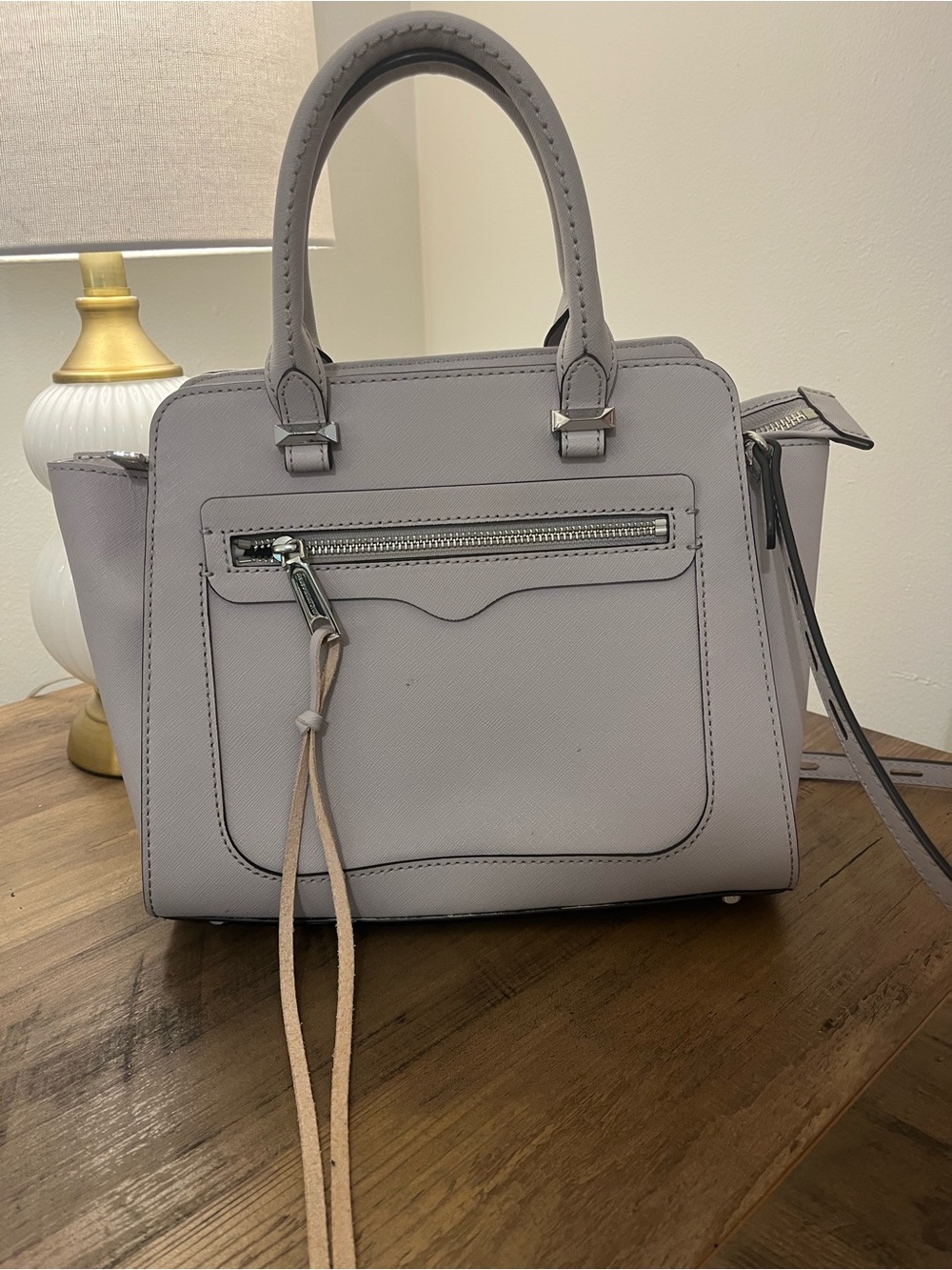 Rebecca Minkoff Avery Structured Tote Handbag in Light Gray - Women's Satchel